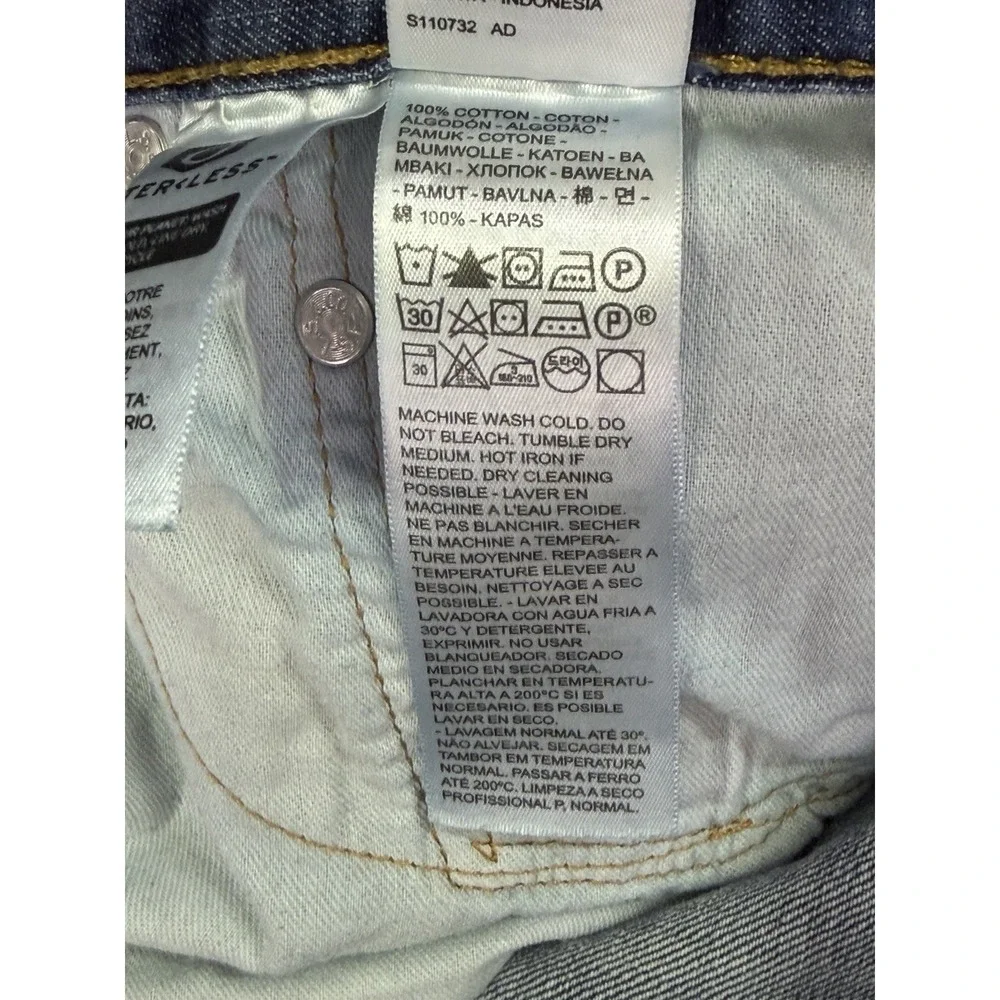 Levis‎ 527 Jeans Mens 36x32 Blue Medium Wash Distressed Denim Low Bootcut Cowboy